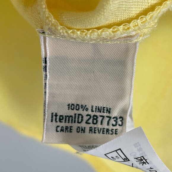 LL Bean Womens Plus 3X Yellow 100% Linen Pintuck Button Up Shirt Blouse Top - Picture 4 of 10